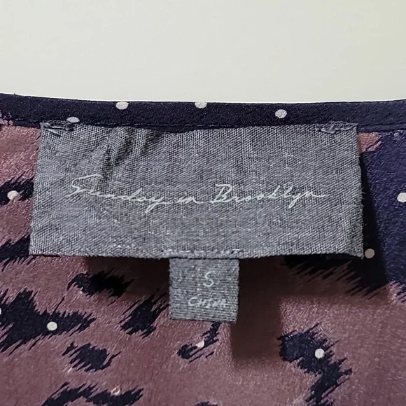 Anthropology Sunday In Brooklyn Floral Batwing Sleeve Top - Brown And Navy Small - Picture 2 of 12